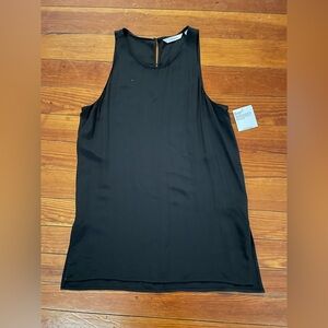 Athleta Washable Silk Side Slit CYA Black Tank, Size Small, NWT